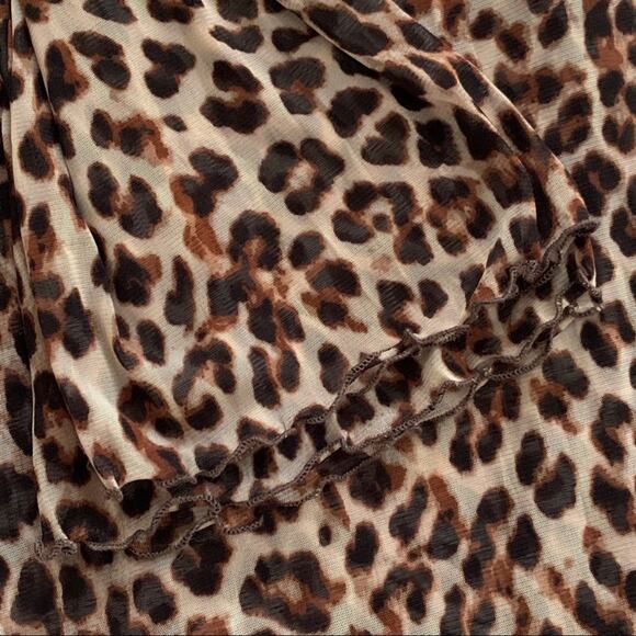 Jordan Taylor Swimsuit Coverup Sheer Brown Tan Leopard Print Coverup Small NEW - Picture 9 of 10